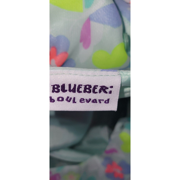 Blueberi Boulevard Girls Size 12 Green Floral Butterfly Bow Ruffle Party Dress - Picture 8 of 9